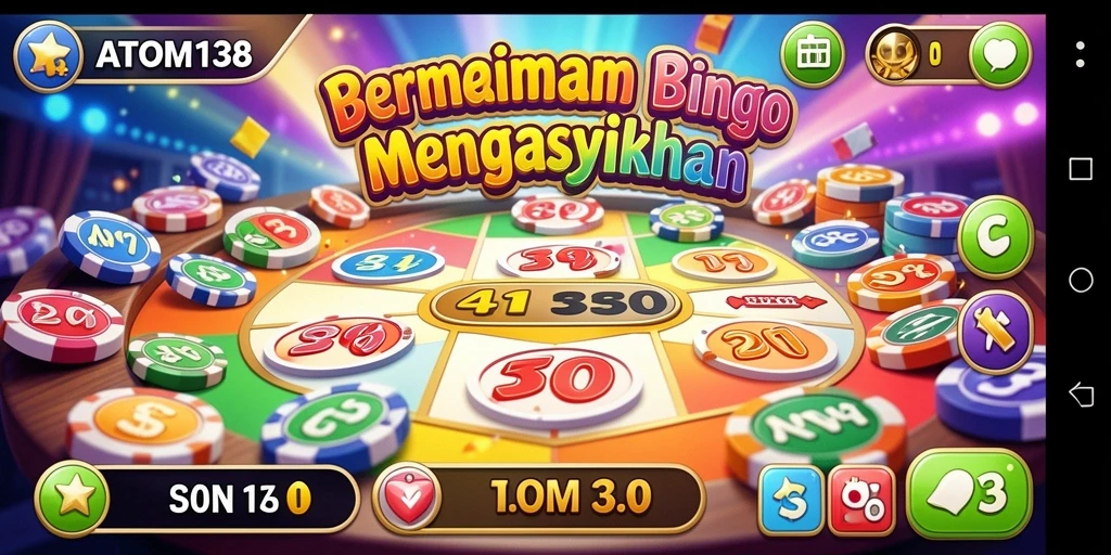 Screenshot gameplay ATOM138 yang menunjukkan suasana permainan Bingo yang seru.