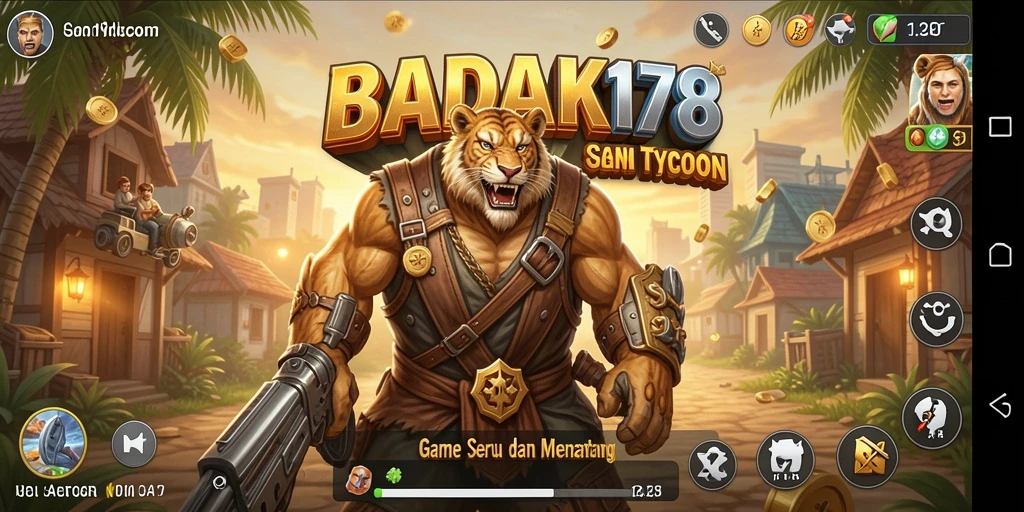 Gameplay seru BADAK178 dengan elemen Tycoon yang menantang.