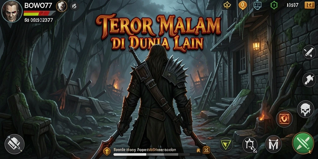 Screenshot utama BOWO77, menampilkan suasana menyeramkan gameplay.