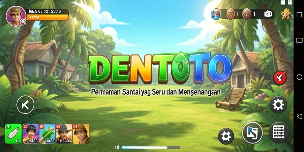 Tampilan gameplay DENTOTO yang ceria dan menghibur.