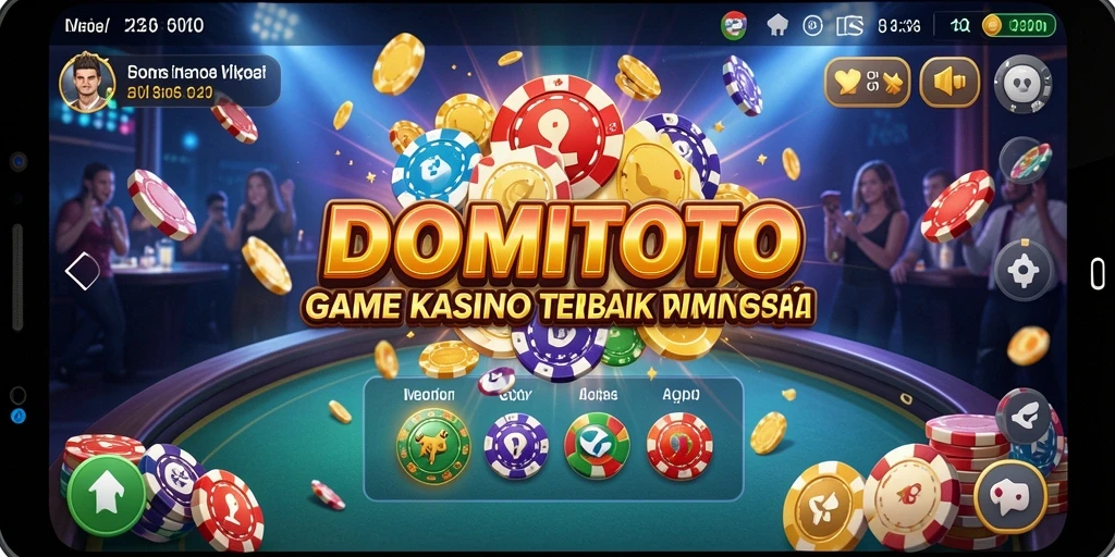 Screenshot DOMTOTO menampilkan gameplay Kasino yang mendebarkan dan penuh warna.